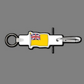 4mm Clip & Key Ring W/ Full Color Flag of Niue Key Tag